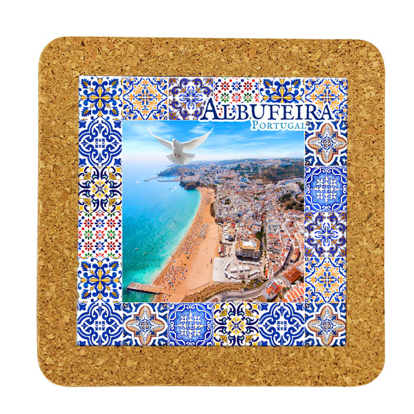 Tile square 15cm with base in cork