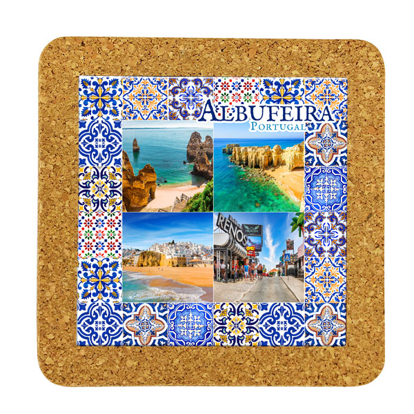 Tile square 15cm with base in cork