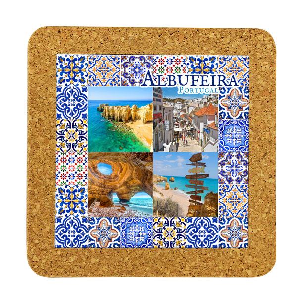 Tile square 15cm with base in cork