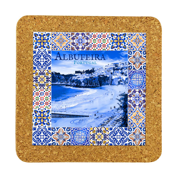 Tile square 15cm with base in cork