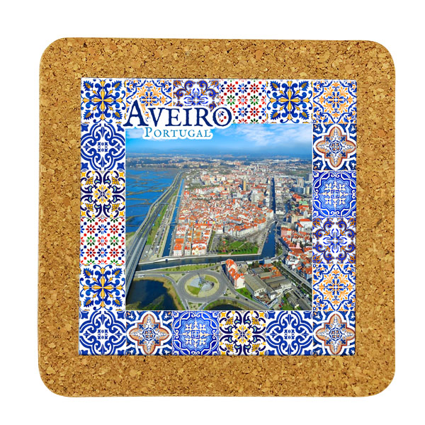 Tile square 15cm with base in cork