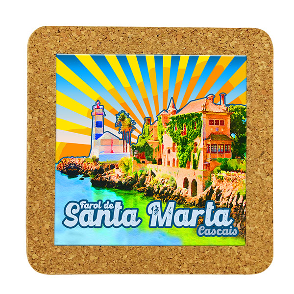 Tile square 10cm with base in cork