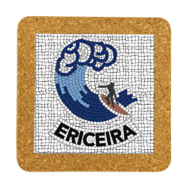 Tile square 10cm with base in cork