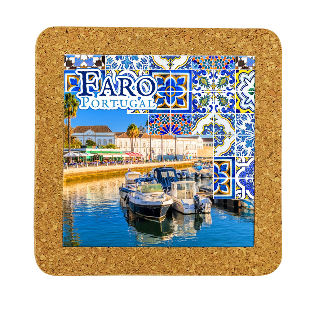 Tile square 15cm with base in cork