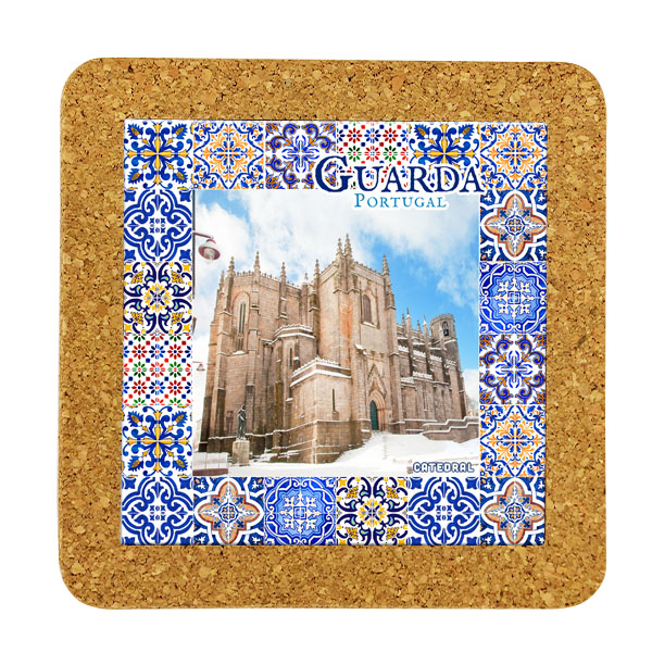 Tile square 15cm with base in cork