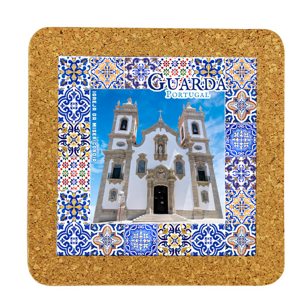 Tile square 15cm with base in cork
