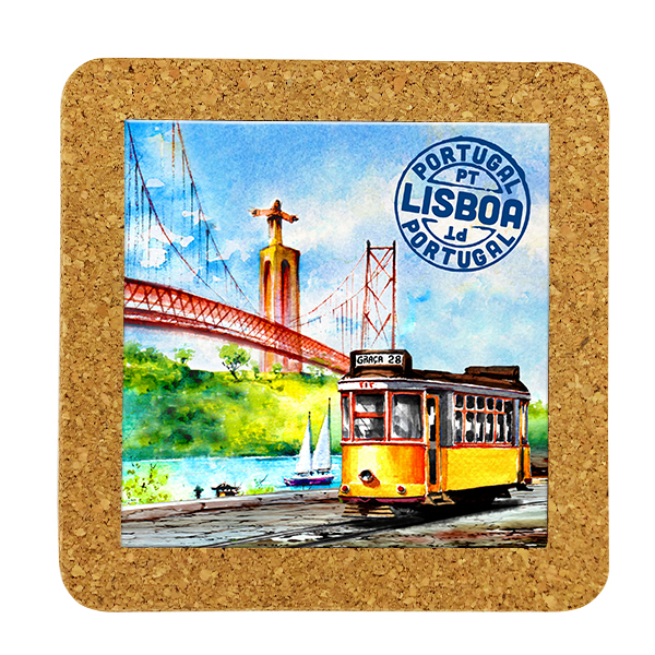 Tile square 15cm with base in cork