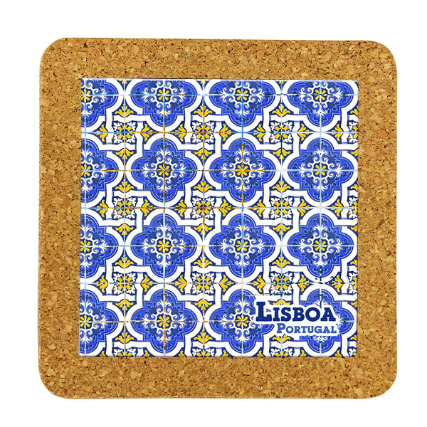 Tile square 15cm with base in cork