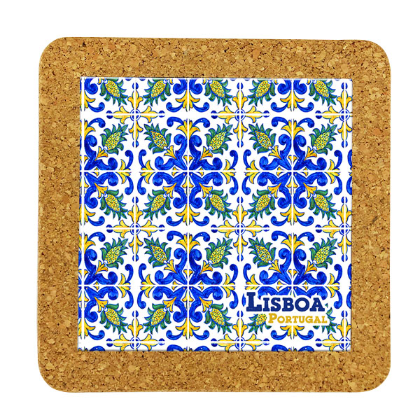 Tile square 15cm with base in cork