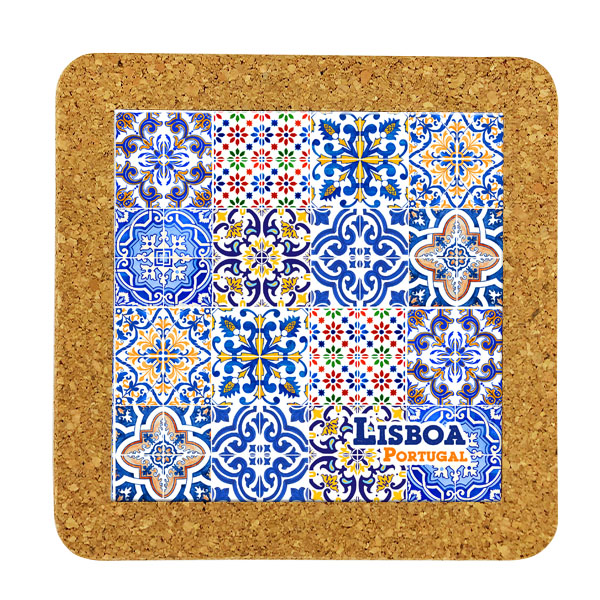 Tile square 15cm with base in cork