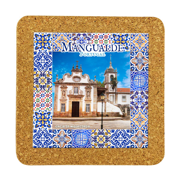 Tile square 15cm with base in cork