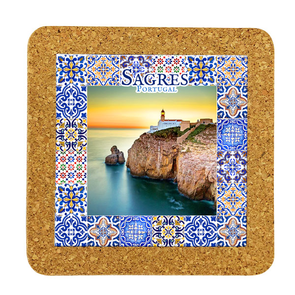 Tile square 15cm with base in cork
