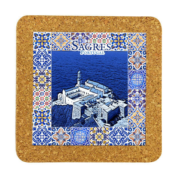 Tile square 15cm with base in cork