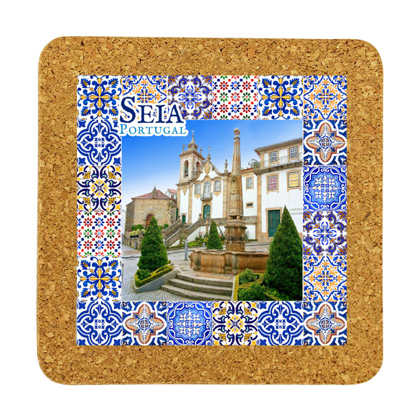 Tile square 15cm with base in cork