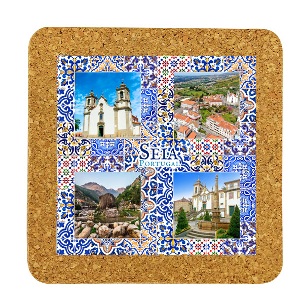 Tile square 15cm with base in cork