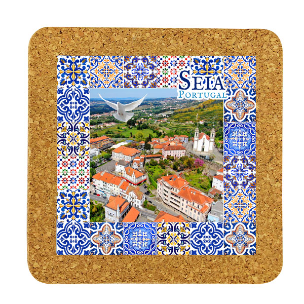 Tile square 15cm with base in cork