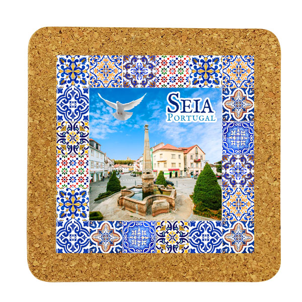 Tile square 15cm with base in cork