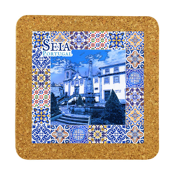 Tile square 15cm with base in cork