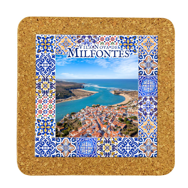 Tile square 15cm with base in cork