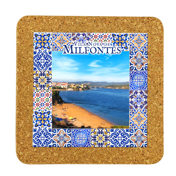 Tile square 15cm with base in cork