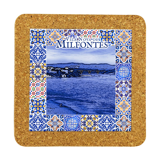 Tile square 15cm with base in cork