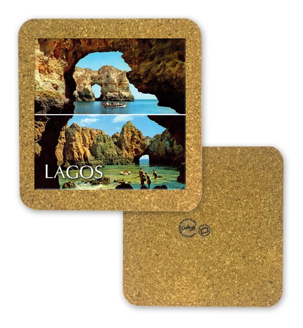 Tile square 10cm with base in cork