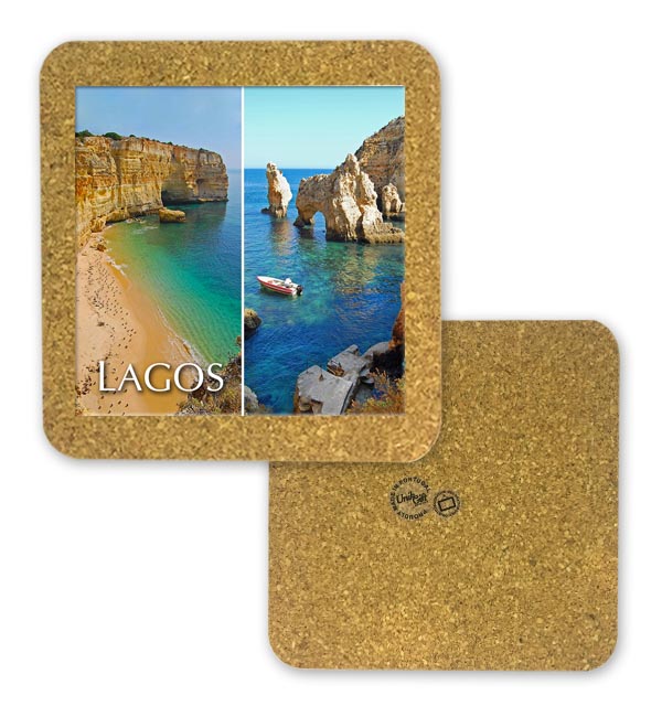 Tile square 10cm with base in cork