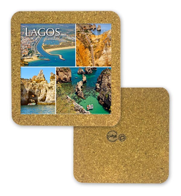 Tile square 10cm with base in cork
