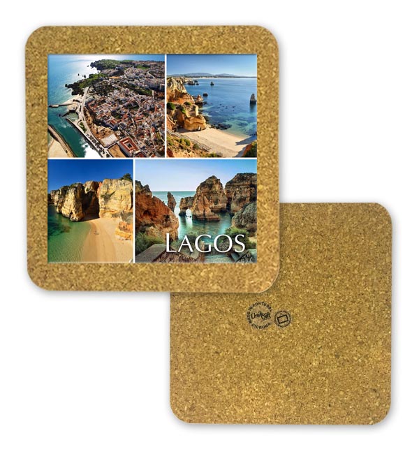 Tile square 10cm with base in cork