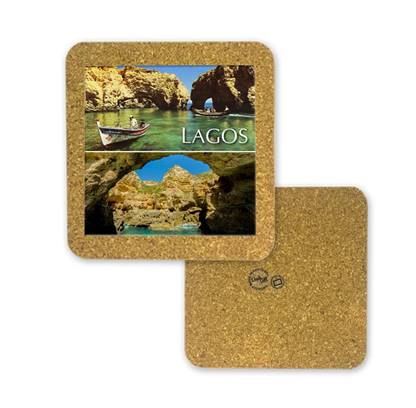 Tile square 10cm with base in cork