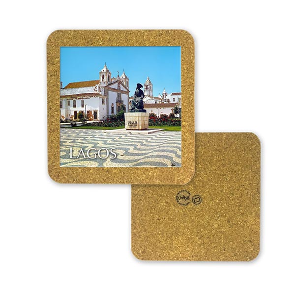 Tile square 10cm with base in cork