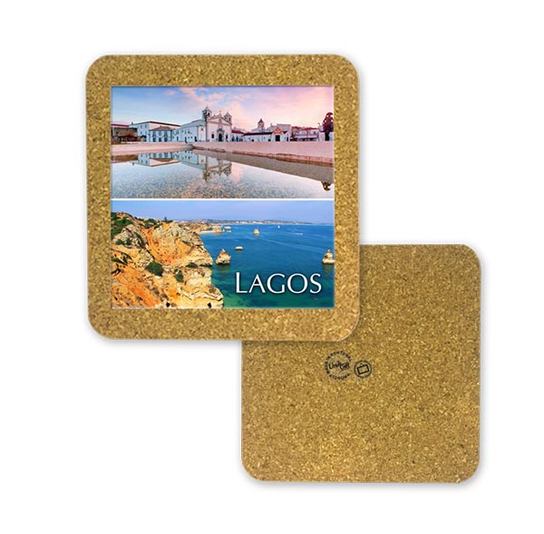 Tile square 10cm with base in cork