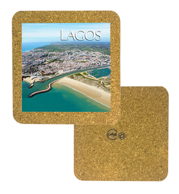 Tile square 10cm with base in cork