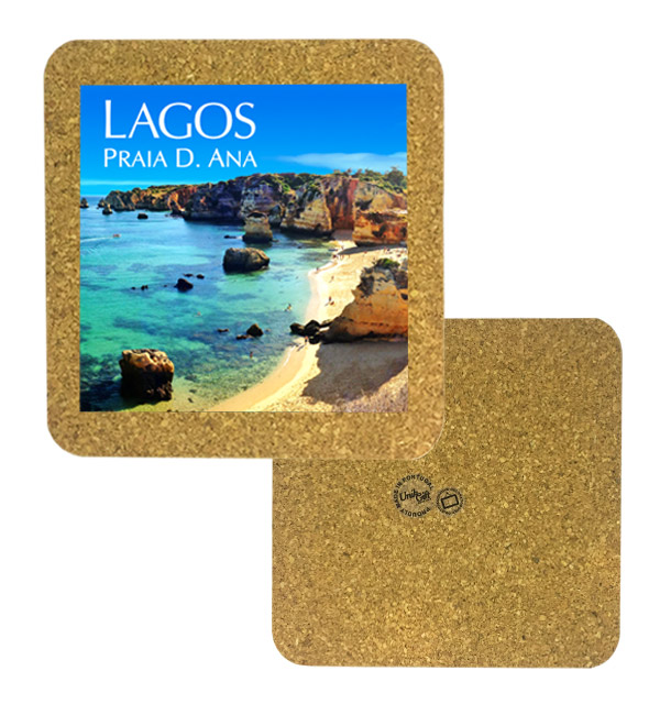 Tile square 10cm with base in cork