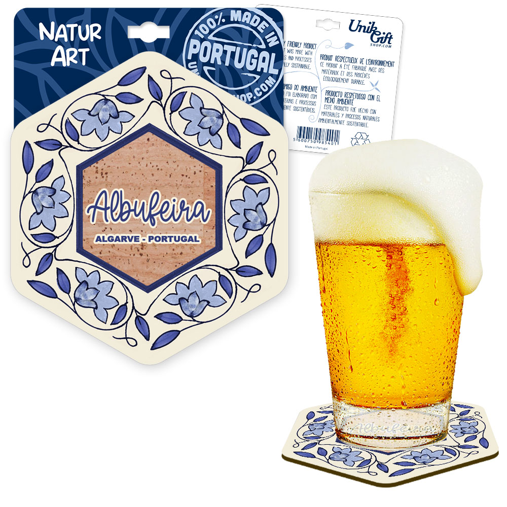 Hexagonal cork coaster