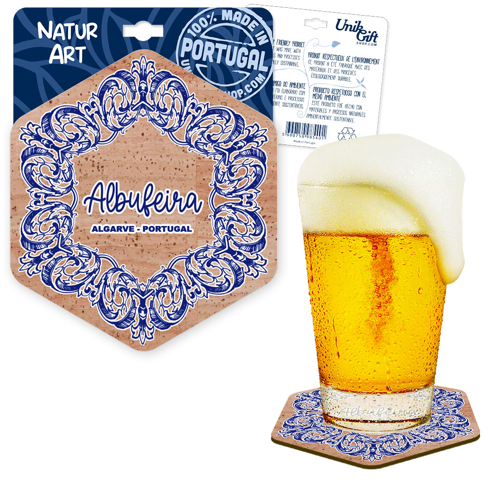 Hexagonal cork coaster