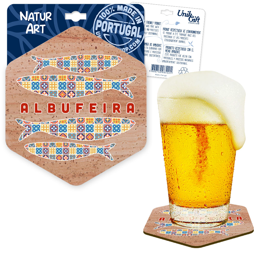 Hexagonal cork coaster