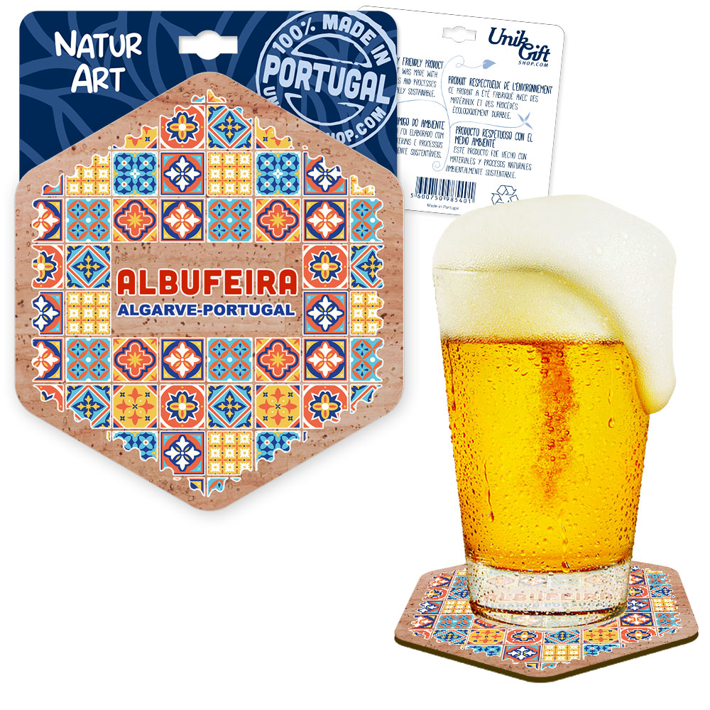 Hexagonal cork coaster