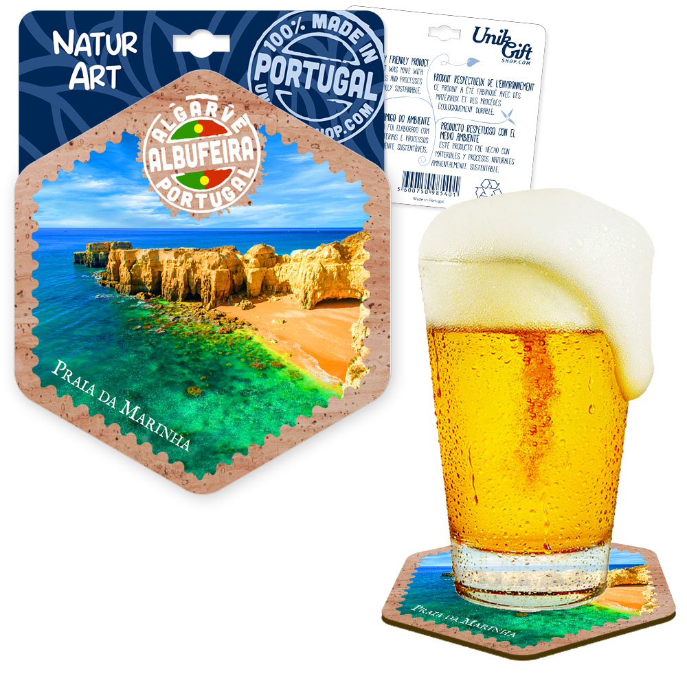 Hexagonal cork coaster