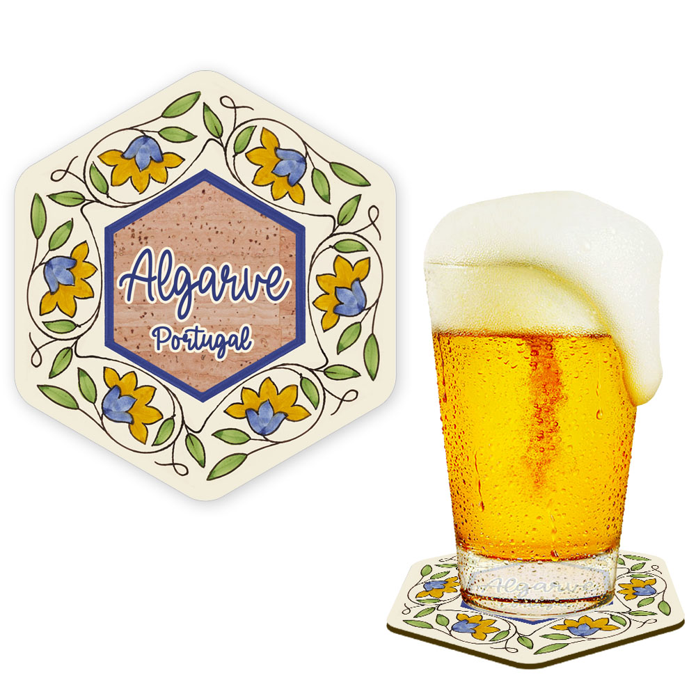 Hexagonal cork coaster