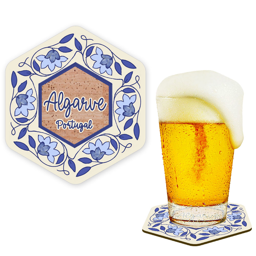 Hexagonal cork coaster