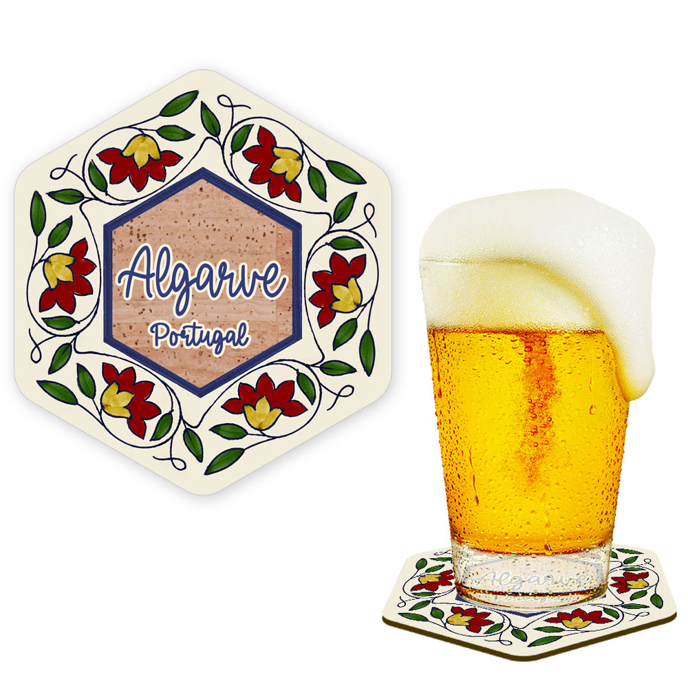 Hexagonal cork coaster