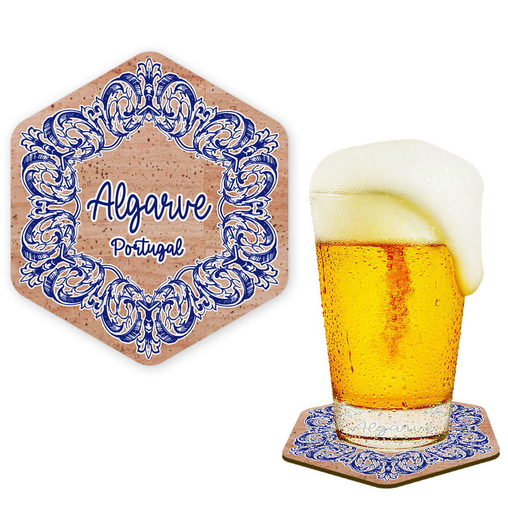 Hexagonal cork coaster