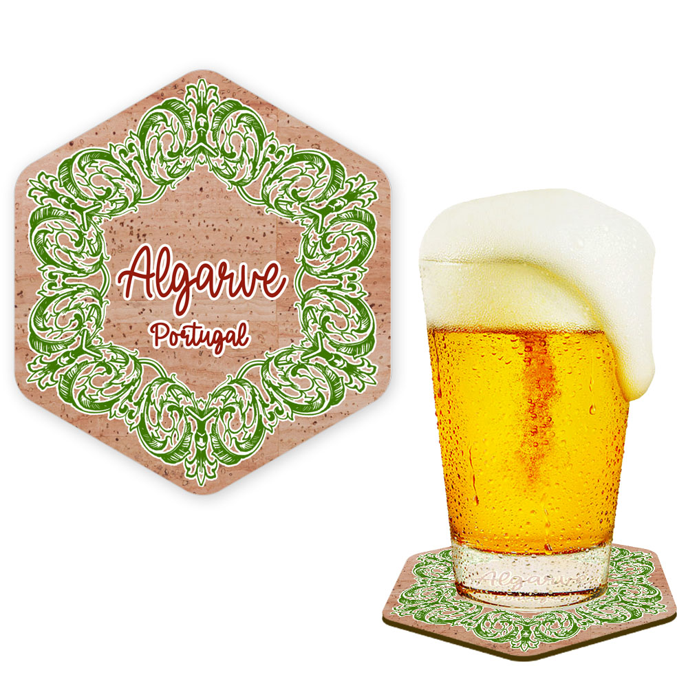 Hexagonal cork coaster