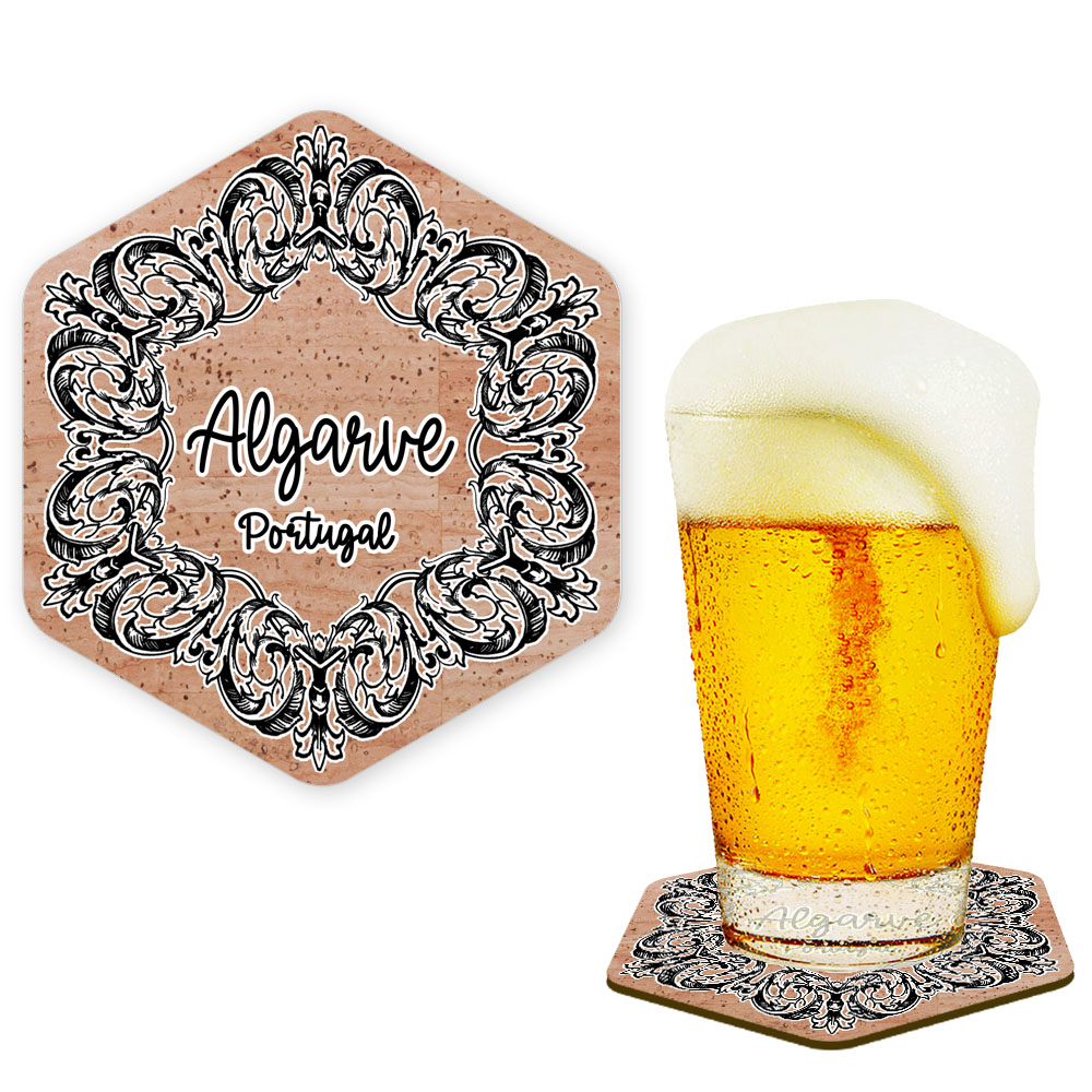 Hexagonal cork coaster