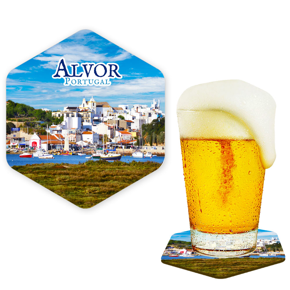 Hexagonal cork coaster