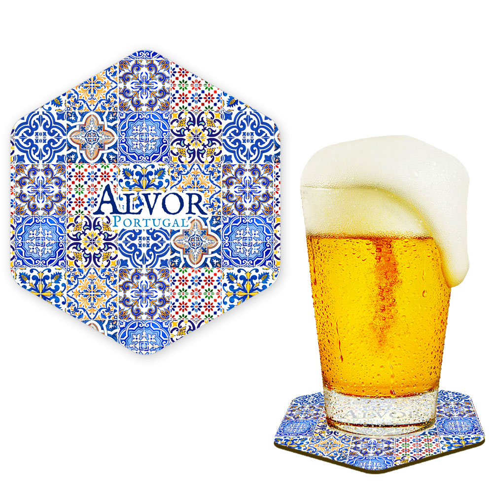 Hexagonal cork coaster