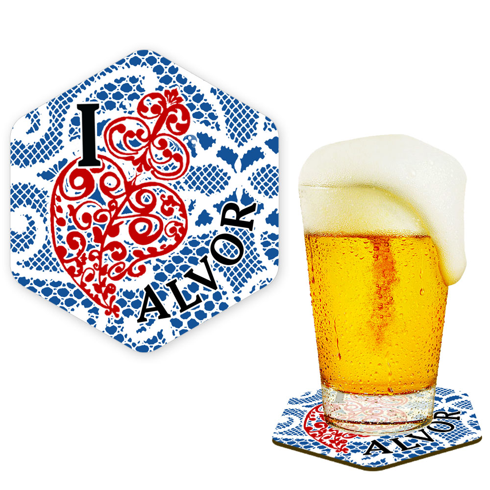 Hexagonal cork coaster