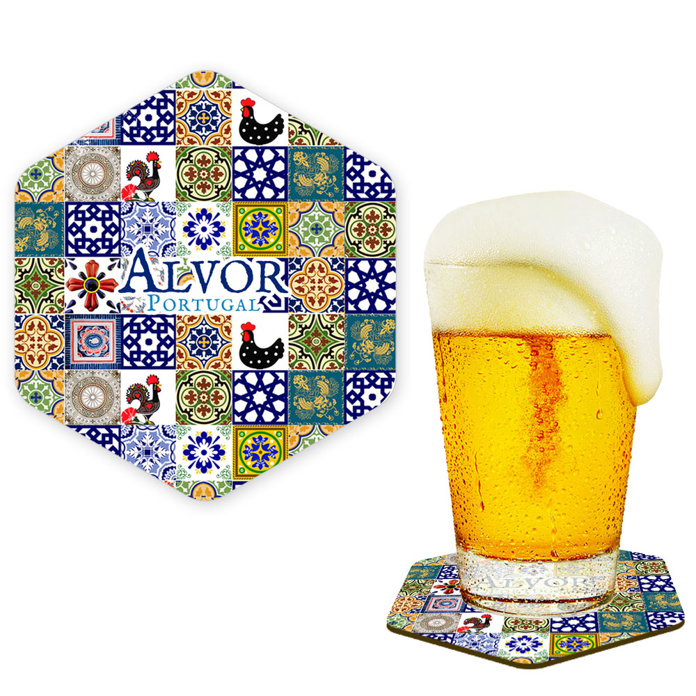 Hexagonal cork coaster