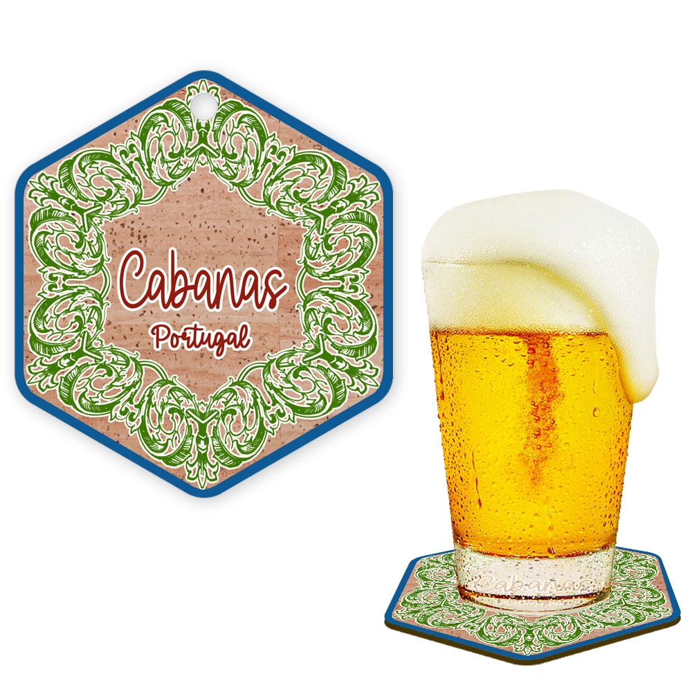 Hexagonal cork coaster